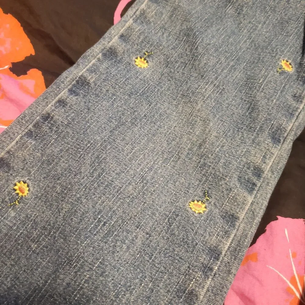 Vintage Gymboree Sunflower Fields Embroidered Jeans Sz. 5